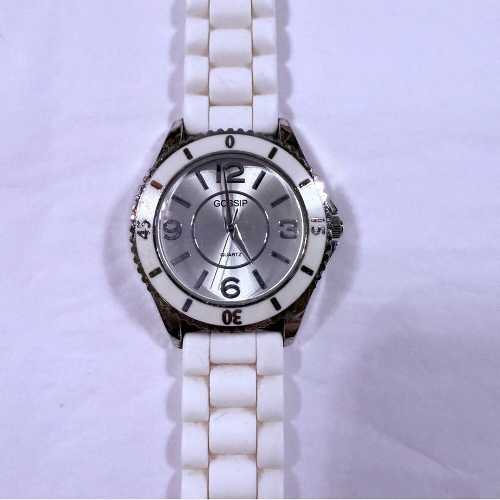 Gossip Silver Dial with White Strap Watch